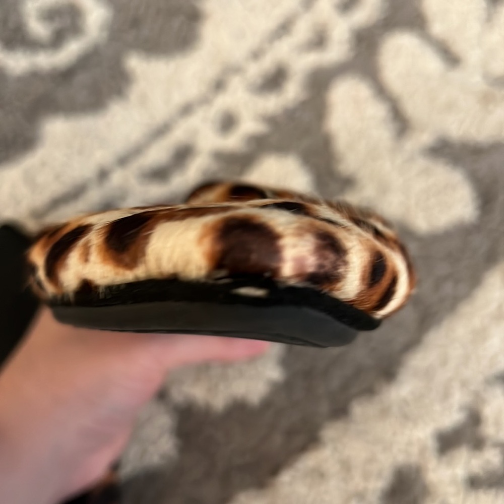 Yosi Samra pony hair leopard flat mules, size 8 GUC - Picture 5 of 7
